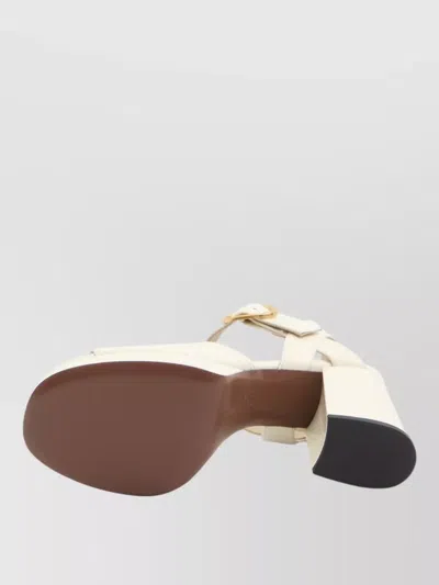Valentino Sandalo Con Plateau Fawcette In Vitello Abrasivato 100mm In Neutral