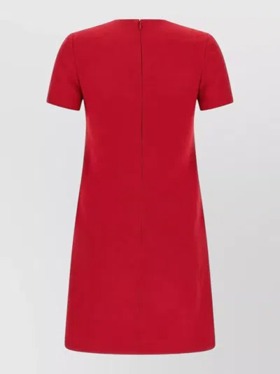 Valentino Womens Paris Pocket-front Short-sleeve Wool-blend Midi Dress In Multi