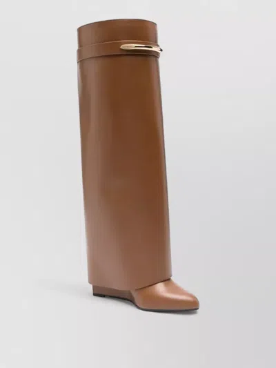 Givenchy Brown Leather Boots In Brown