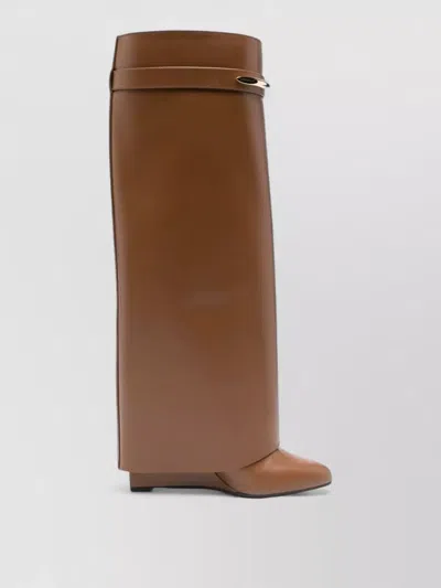 Givenchy Brown Leather Boots In Brown