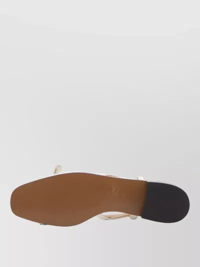 Valentino Garavani Valet Du Roi Tasseled Leather And Mesh Slingback Ballet Flats In White