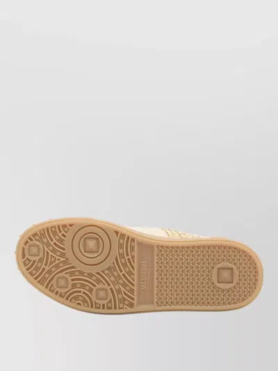 Valentino Garavani Upvillage Sneakers In Woven Raffia In Neutral