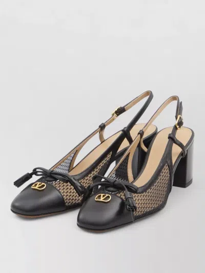 Valentino Garavani Valet Du Roi Slingback Pump In Mesh And Kidskin 60mm Woman Black 41.5 In Black