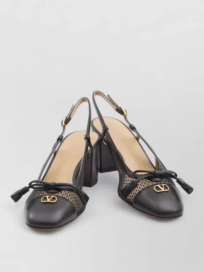 Valentino Garavani Valet Du Roi Slingback Pump In Mesh And Kidskin 60mm Woman Black 41.5 In Black