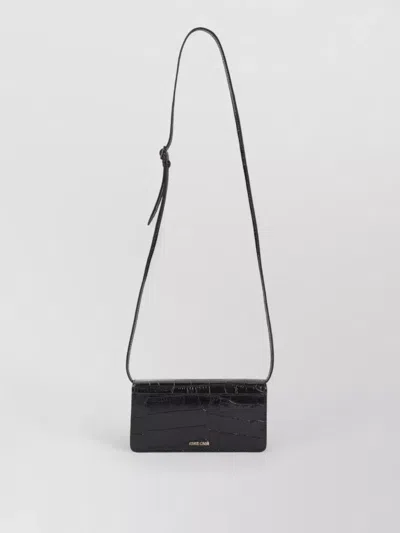 Roberto Cavalli Black Leather Roar Mini Bag