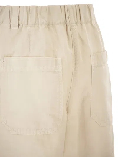 Brunello Cucinelli Women Cotton And Linen Shorts With Jewellery In Multi
