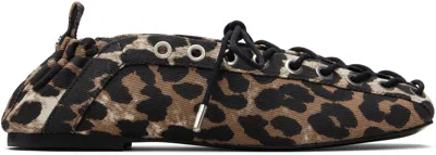 Ganni Ballet-inspired Lace-up Sandals With 0.7 Cm Heel In Black