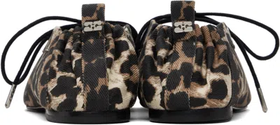 Ganni Ballet-inspired Lace-up Sandals With 0.7 Cm Heel In Black