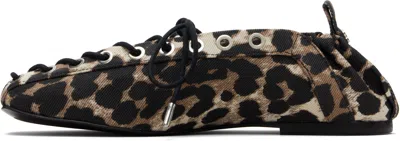 Ganni Ballet-inspired Lace-up Sandals With 0.7 Cm Heel In Black