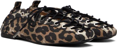 Ganni Ballet-inspired Lace-up Sandals With 0.7 Cm Heel In Black