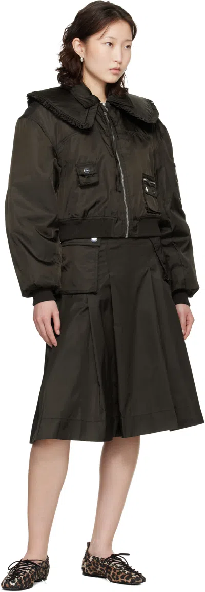 Ganni Ballet-inspired Lace-up Sandals With 0.7 Cm Heel In Black