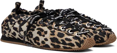 Ganni Ballet-inspired Lace-up Sandals With 0.7 Cm Heel In Black