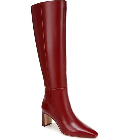 Sam Edelman Sylvia Wide Calf Knee High Boot Cabernet Red Leather In Burgundy