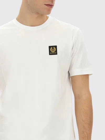 Belstaff Short Sleeved Mens Logo Patch T-shirt In White