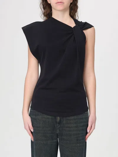 Isabel Marant Nayda Gathered Cotton Jersey T-shirt In Black