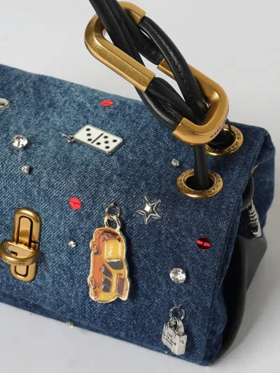 Marc Jacobs Chic Shoulder Bag Featuring Decorative Charms In Blue