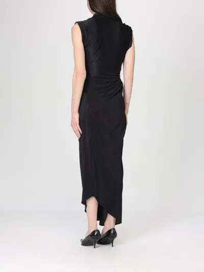 Victoria Beckham Asymmetric Twisted Silk Slit Maxi Dress In Black