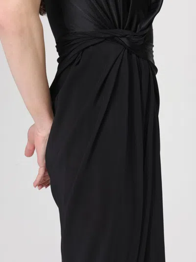Victoria Beckham Asymmetric Twisted Silk Slit Maxi Dress In Black