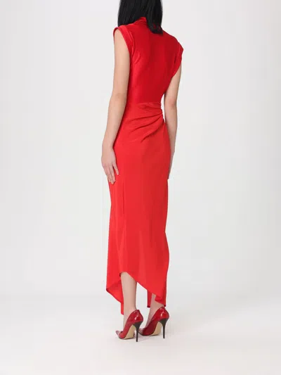 Victoria Beckham Womens Cardinal Red Asymmetric Plunge Stretch-woven Maxi Dress