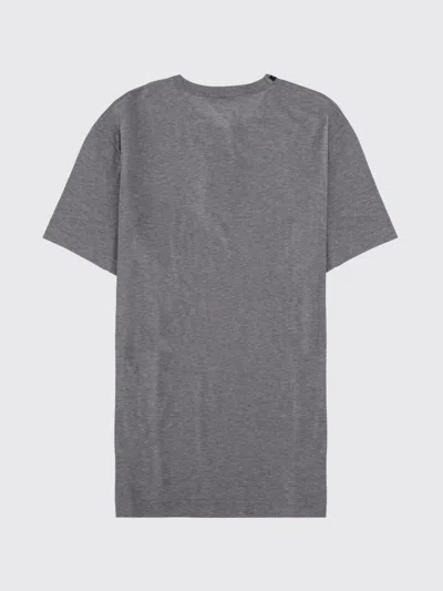 Dolce & Gabbana Crewneck T-shirt With Logo-patch In Gray