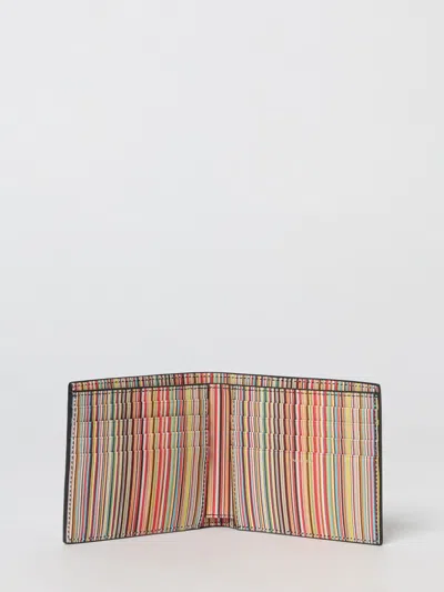 Paul Smith Leather Bifold Wallet Horizontal Folding Design In Black