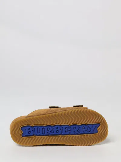 Burberry Check Pattern Flat Sandals Dual Straps In Brown