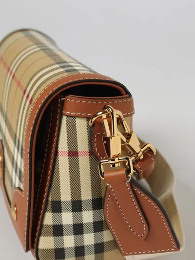 Burberry Vintage Check Logo-plaque Shoulder Bag In Brown