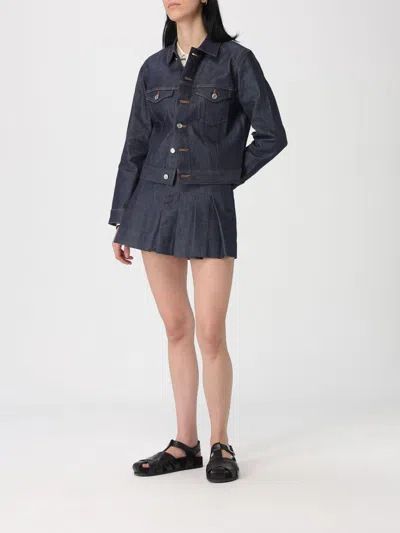 A.p.c. A. P.c. Dion Contrast-stitching Jacket In Blue