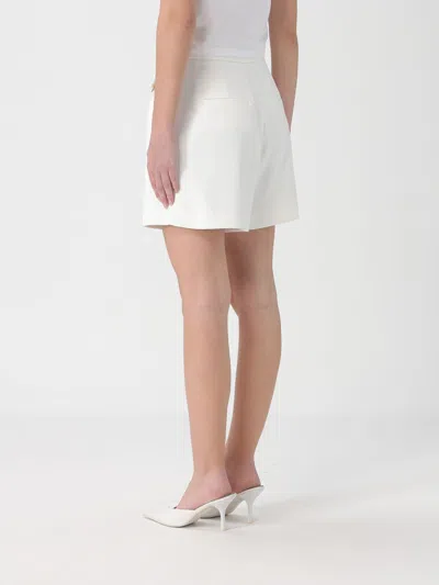 Elisabetta Franchi White Shorts With Chain Detail On The Front And Front Concealed Closure In Viscose Stretch Woman