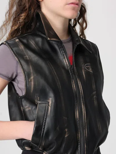 Diesel Distressed Mini Gilet Bomber For Women In Multi