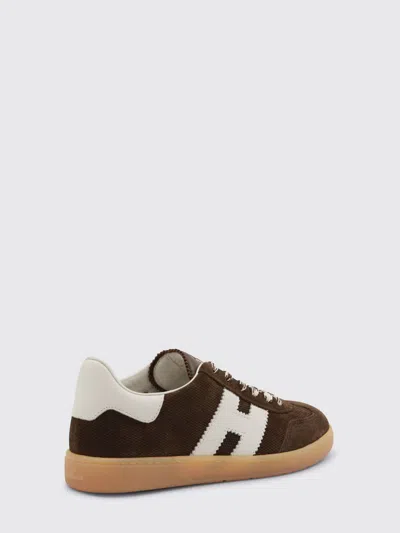 Hogan Chocolate Brown Suede Platform Sneakers With Lace-up Closure And H Logo Detail