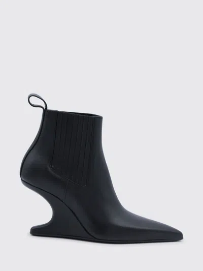 Rick Owens Ankle Boot With Pointed Toe And Sculptural Heel In Black