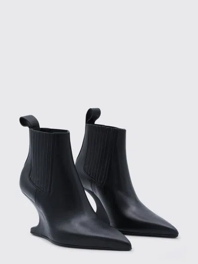 Rick Owens Ankle Boot With Pointed Toe And Sculptural Heel In Black