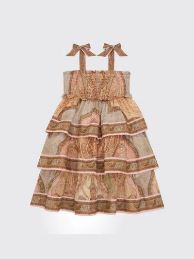Zimmermann Awaken Kids Tiered Dress In Brown