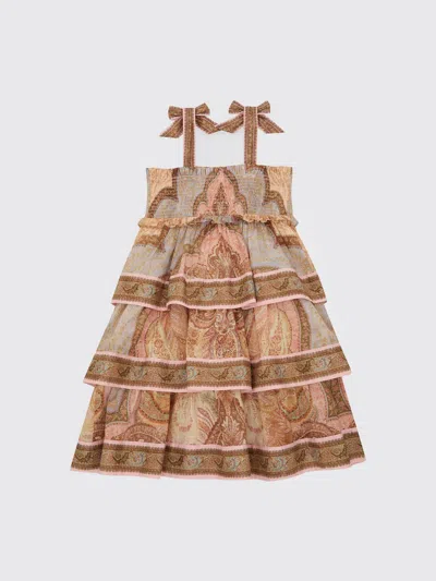 Zimmermann Awaken Kids Tiered Dress In Brown