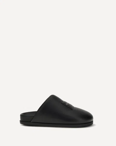 Givenchy Label Flat Mules In Black Nappa Leather Women In Multi