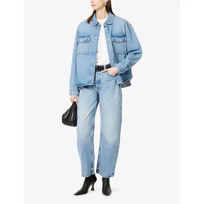 Anine Bing Five-pocket Denim Trousers Featuring Belt Loops In Blue