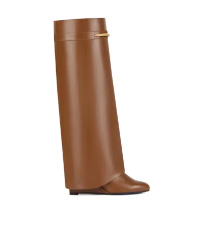 Givenchy Brown Leather Boots In Brown