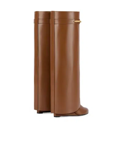 Givenchy Brown Leather Boots In Brown