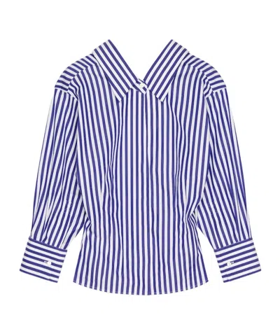 Givenchy Long Sleeve Striped Shirt Buttoned Cuffs Collar In Blue