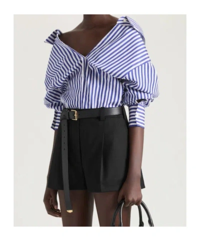 Givenchy Long Sleeve Striped Shirt Buttoned Cuffs Collar In Blue