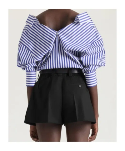 Givenchy Long Sleeve Striped Shirt Buttoned Cuffs Collar In Blue