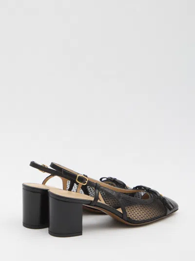 Valentino Garavani Valet Du Roi Slingback Pump In Mesh And Kidskin 60mm Woman Black 41.5 In Black