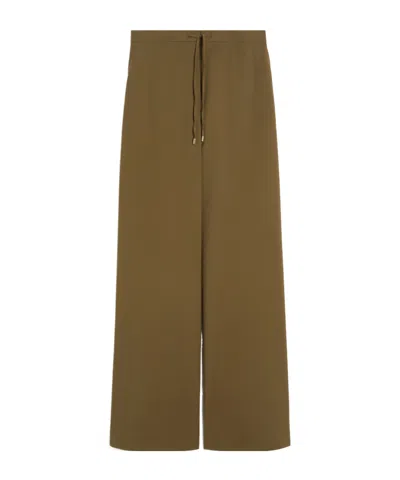 Max Mara Meditto Belted Wide-leg Trousers In Brown