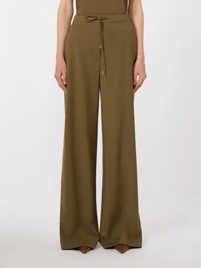 Max Mara Meditto Belted Wide-leg Trousers In Brown