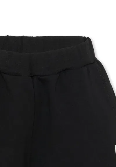 Marni Cotton Shorts With Logo Print Kids In Black
