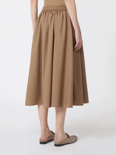 Max Mara Drawstring Elasticated Skirt In Brown