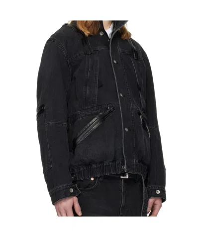 Sacai High Collar Jacket Adjustable Drawstring Front Pockets In Multi