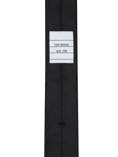 Thom Browne Logo-jacquard Silk Tie In Black