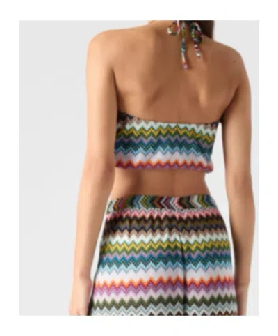 Missoni Pixel-effect Zigzag Pattern Top In Green